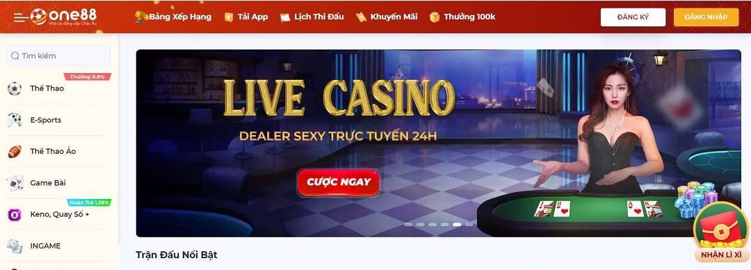 Cá cược casino tại One88 thu hút người chơi tham gia