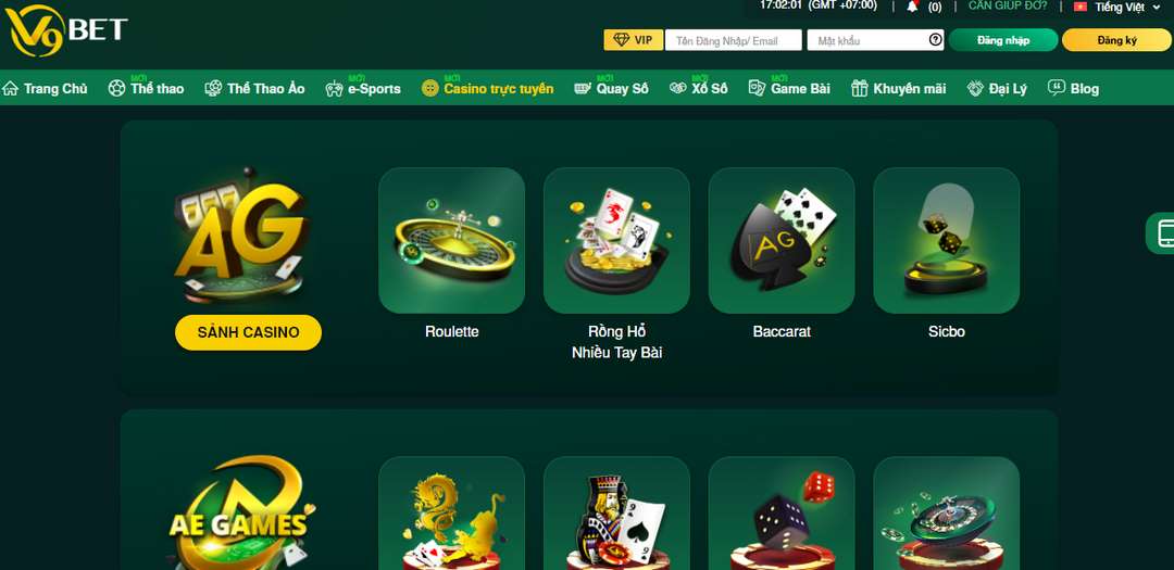 Casino trực tuyến hấp dẫn tại V9Bet 
